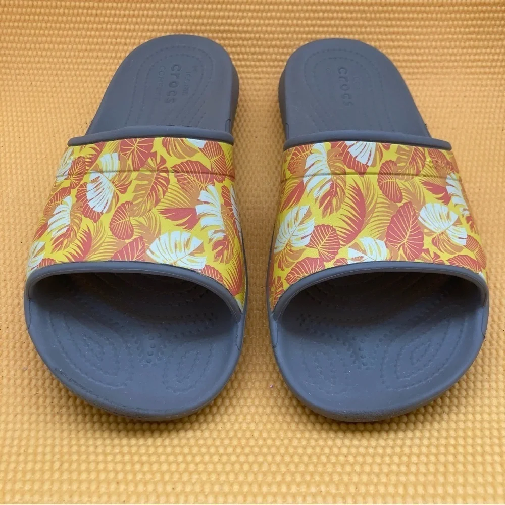 Crocs Tropical Sandals for Women Size W10  M8 Color Orange Yellow White Gray